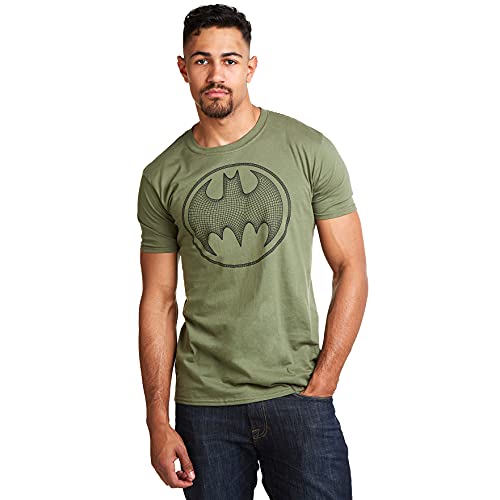 DC Comics Batman 3D T-shirt voor heren, Groen (Militair Groen Militair), M