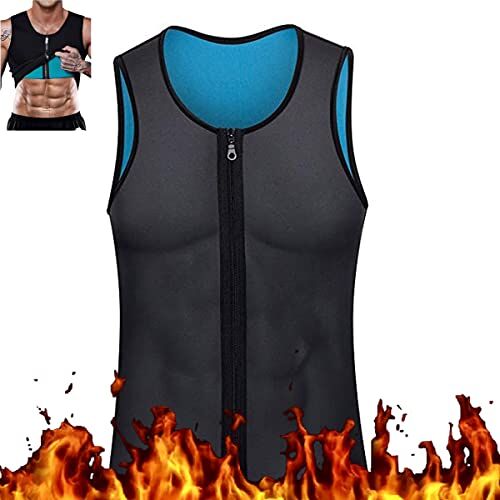 Dfcdcoo MANSON gynaecomastie comprimeren rits vest, compressie shirts voor mannen, compressie tanktop heren (grijs, S)