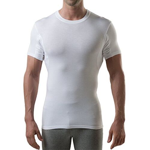 Tee Zweetbestendig ondershirt voor mannen met okselpads tegen zweet (slanke pasvorm, ronde hals)