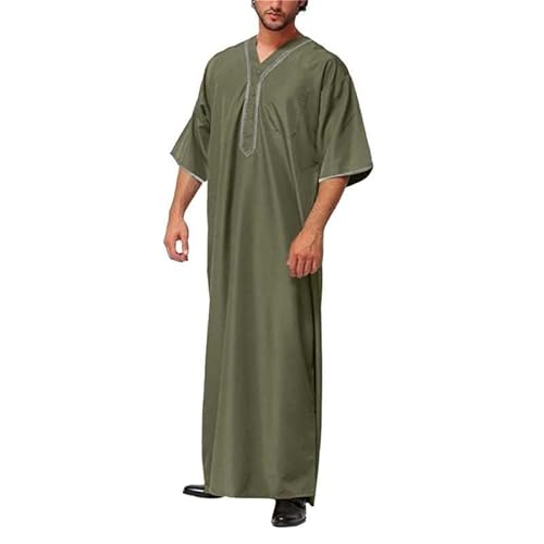 Suncolour Mannen Thobe Midden-Oosten Saoedi-Arabische Robe Mens Jubba Kaftan Thobe Dubai Midden-Oosten Lange Robe, 7, M