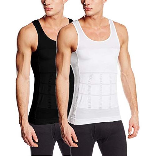 Sodacoda Mannen Tummy Control Compressie Spier Shirt, 2x Mix, L