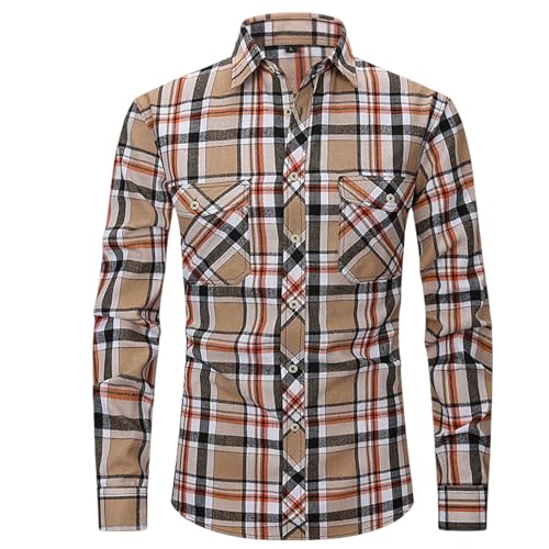 GerRit Shirt Men's Shirts Spring Fashion Men's Plaid Shirts Long Sleeve Shirts Men's Shirts-color 9-xxl