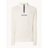 Tommy Hilfiger Grofgebreide pullover met halve rits en logoborduring - Creme