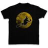 HUAMER WITCH MOON T-SHIRT Walpurgis Night Halloween Witch Broom Cat Blocksberg Black 3XL