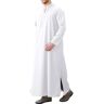 LVCBL Heren kaftan lange kaftan heren lange kaftan heren met zakken universele pasvorm M-3XL, wit, XL