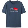 BAFlo Love is Between You with me Funny Love T-shirt voor vriendin of vriend T-shirt, marineblauw, M