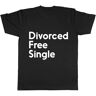 TUOPUKEJI Divorced Free & Single Funny Divorce Break Up Mens T-Shirt Black Unisex Tee S Size XL
