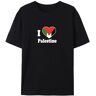 BAFlo I Love Palestine T-shirt Palestinian Pride vlag shirt voor heren en vrouwen, Zwart, 3XL