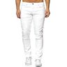 Elara Men's Jeans Vernietigd Slim Fit Broek Denim Stretch Chunkyrayan 16525-Weiss-33W / 34L
