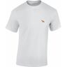Baddery Jager T-shirt voor heren, geborduurde vos, cadeau voor jagers, jagerskleding, jachtaccessoires, wit, L