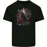 DEANFUN A Gothic Bird and Cross in Roses Gothic Mens Cotton T-Shirt Tee Top Black XL