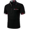 TDEOK Poloshirt heren 5XL met borstzak poloshirt heren korte mouwen met zak poloshirt heren XXL regular fit zwarte poloshirts heren XL poloshirt heren katoen met zak zomer, zwart, S