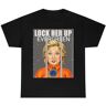 GRENCODE Hillary Clinton Lock Her Up Behind Bars GITMO Unisex Heavy Cotton Tee Black S