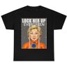 QUANLI Hillary Clinton Lock Her Up Behind Bars GITMO Unisex Heavy Cotton Tee Black XXL