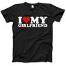 BeRbo I Love My Girlfriend GF I Heart My Girlfriend GF T-Shirt 100% Katoen Letter Grafische Print T-shirts voor Mannen Vrouwen Zwart, Zwart, M