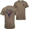 Changes Coors Banquet Rodeo Logo Verontruste Voor- en Achterbruin T-shirt, Bruin, XL