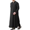 LVCBL Heren kaftan lange kaftan heren lange kaftan heren met zakken universele pasvorm M-3XL, zwart, L