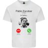 3Tees Pablo Escobar El Patron roept katoenen T-shirt voor heren, Wit, L