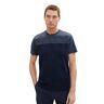 TOM TAILOR Heren 1036420 T-shirt, 32033-Blue Streaky Melange, XL, 32033 Blue Streaky Melange, XL