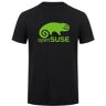 Wangyijia Opensuse Linux T Shirt Summer Men Cotton O-neck Short Sleeve SuSe Linux T-shirts Man Tops Black XXL