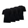 Gentlemen 4-pak Heren t-shirts  longfit (extra lang), 100% katoen voorgekrompen zwart V-hals 3XL