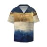 MDATT Goud Blauw Wit Heren Shirt Korte Mouwen Kleur Button Down Strand Shirt Tropische Vakantie, Zwart, S