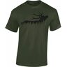 Baddery Jäger T-shirt voor heren, walking-hert, cadeau voor jagers, jacht-T-shirt voor heren, jagerskleding, jacht accessoires, Legergroen boshert, XL