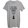 Functon+ I Do Yoga to Alleviate Stress Just Kidding I Drink Wine Heren T-Shirt bnft Grijs, grijs, S