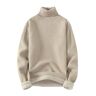 CBLdF Sweater Men Winter Slim Turtleneck Sweater Men's Knitted Pullover Warm Sweater Men's Knitted Sweater Men-beige-xl