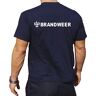 fuoco1 Feuo1 T-shirt navy/blauw, brandweer embleem en schrijven aan beide kanten wit - Large