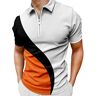 LOIJMK Lente-Nieuwe 3D Print Modetrend, Gemakkelijk te dragen, Casual Kraag Rits Heren Shirt Lange Mouwen, oranje, XS