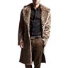 UnoSheng Bontjas heren winter imitatiebont bontjas heren lange winterjas pluche warm bontjas mantel lange mouwen revers faux bont jas casual cardigan bontjas winterjas parka imitatiebont faux bont jas,