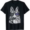 WAYSDA K9 Police Officer Shirt Police Dog Thin Blue Line Gift T-Shirt Black XL