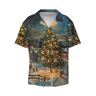 MDATT Xmas Day Heren Shirt Korte Mouwen Kleur Button Down Strand Shirt Tropische Vakantie, Zwart, S