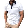 TDEOK Poloshirt voor heren, poloshirt met korte mouwen, katoen, poloshirt voor heren, zwart-wit, slim fit, korte mouwen, witte poloshirts voor heren, katoen, poloshirt voor heren, zomer, licht, golf sport,