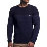 Karl´s People Karl's People gebreide herentrui met ronde hals en logopatch   Heren wintertrui   stijlvolle heren gebreide trui   Warme herentrui grof gebreid  Basic sweater met lange mouwen voor heren K-114