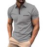 TDEOK Wit poloshirt heren poloshirt heren met borstzak poloshirt heren korte mouwen wit poloshirt heren katoen korte mouwen met borstzak poloshirt heren met ritssluiting poloshirts golf, grijs, L