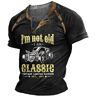 INDIRAN I Am Not Old I Am Classic T-shirts Vintage noodlijdende Henley T-Shirt Retro Korte Mouw Tops V-hals Button Up Shirts voor Mannen, # 1, XXL