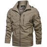 Generic 2024 Heren Casual Effen Kleur Outdoor Revers Pocket Trenchcoat Sneeuw ploegen Jas, Kaki, XXL