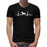 TShirt-People hartslagslag Franse bulldog V-kraag T-shirt heren hartslag EKG