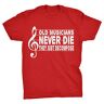 Generic Oude muzikanten sterven nooit, ze ontbinden gewoon grappig muzikaal T-shirt, Rood, XL