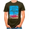 OM3 ® Havana-Cuba T-shirt   Heren   La Aventura Comienza American Vintage Cars   S 4XL, olijf, M