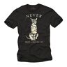 MAKAYA Heren T-Shirt met Kat Never Trust a Smiling Cat XXL