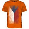 Candymix Tsjechische Republiek vervaagde vlag Heren T-shirt, Oranje, 3XL