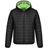 BWOLF Apollo Gewatteerde jas voor dames en heren, gewatteerde jas, waterdicht, winddicht, warm, met capuchon, zwart/groen, XL