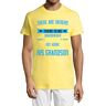 Atspauda Er zijn Fathers who do not Love Their Children slogan ronde hals katoen heren T-shirt geel, Geel, S