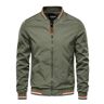 LAZIRO Heren lente en herfst casual jas modetrend tops dunne sectie opstaande kraag rits jas, Groen, XL