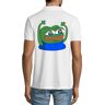 Atspauda Sad Hype Pepe katoenen poloshirt voor heren, wit, Wit, L