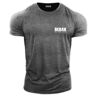 bebak Mannen Poly Mix Stretch T-Shirt Gym Kleding Voor Mannen Spier Tee Bodybuilding MMA, Arctische houtskool, XXL