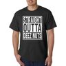 T-33B Men's Straight Outta Deez Nuts T-Shirt Funny Adult Humor Offensive Rude Black XL